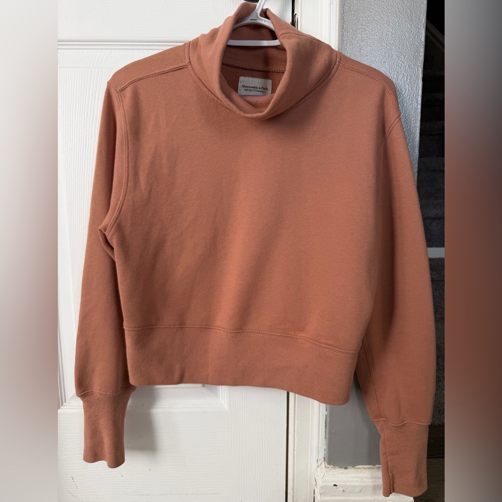 Abercrombie & Fitch Mock Neck Cropped Hoodie Soft A&F Collection